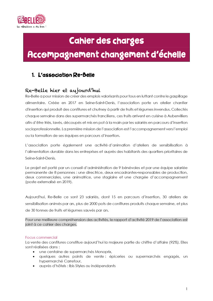 thumbnail of Re-belle – 2020 – Cahier des charges – Recherche partenaire logistique